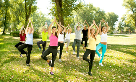 Yoga en el parque del retiro