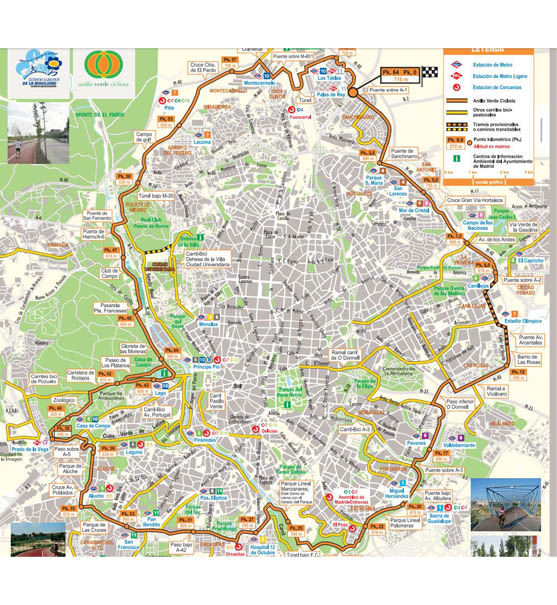 Mapa del anillo verde de Madrid